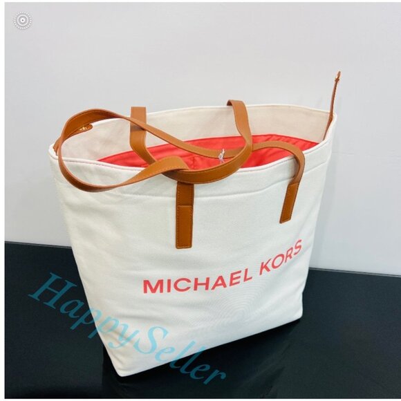 Michael Kors Tote Beach Bag Purse Handbag Carry On Shoulder Bag Logo Weekender - Picture 1 of 8